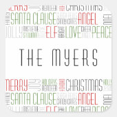 Kerstwoorden - Holidayzfordayz Vierkante Sticker (Voorkant)