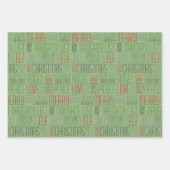 kerstwoorden inpakpapier vel (Voorkant 2)