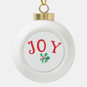 Kerstwoorden "JOY" - seizoensgebonden vakantiezin Keramische Bal Ornament