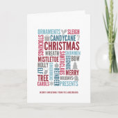 Kerstwoorden Kaart feestdag groet (Voorkant)