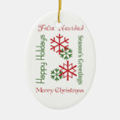 Kerstwoorden Keramisch Ornament (Voorkant)