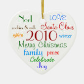 kerstwoorden keramisch ornament (Voorkant)