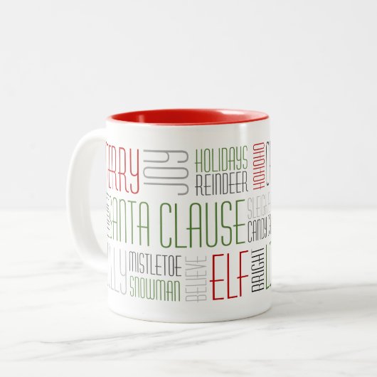 Kerstwoorden Mok - Holidayzfordayz (Voorkant links)