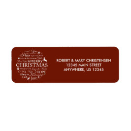 Kerstwoorden Typografie Cirkel Etiket