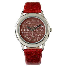 Kerstwoorden Typografiecirkel Kind Horloge
