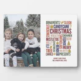 Kerstwoorden Vakantiedagen Foto Plaque with Easel Fotoplaat