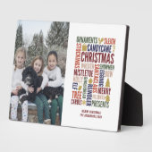 Kerstwoorden Vakantiedagen Foto Plaque with Easel Fotoplaat (Zijkant)