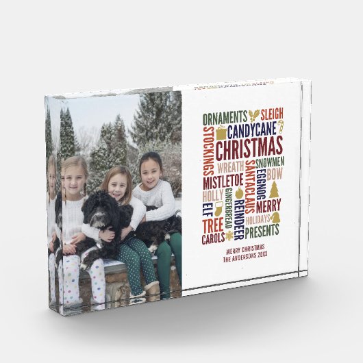 Kerstwoorden Vakantiedagen Fotoblok (Links)