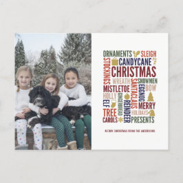 Kerstwoorden Vakantiefoto Ansichtkaart Feestdagenkaart