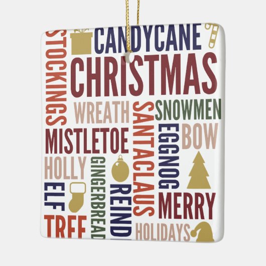 kerstwoorden Vakkeramisch Ornament (Links)