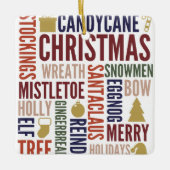 kerstwoorden Vakkeramisch Ornament (Voorkant)