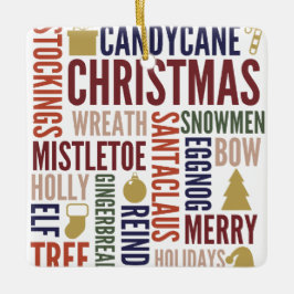 kerstwoorden Vakkeramisch Ornament