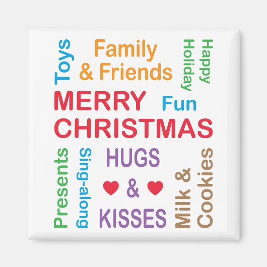 kerstwoorden van de feestdag magneet (Voorkant)