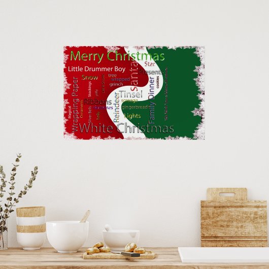 Kerstwoorden Verwante tekst Poster (Keuken)