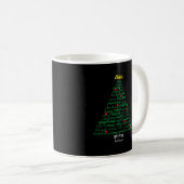 Kerstwoordkerstboom - Zwarte mok (Voorkant rechts)