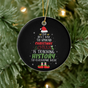 Kerstwoordkunst voor leraar Geschiedenis Keramisch Ornament