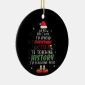 Kerstwoordkunst voor leraar Geschiedenis Keramisch Ornament (Rechts)