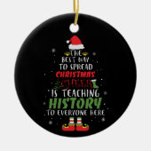 Kerstwoordkunst voor leraar Geschiedenis Keramisch Ornament (Voorkant)
