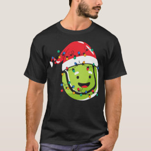 Kerstwoordspeling Kerstmis gloeilamp santa T-shirt