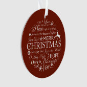 kerstwoordtypografie ornament (voorkant)