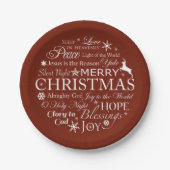 kerstwoordtypografie papieren bordje (Voorkant)