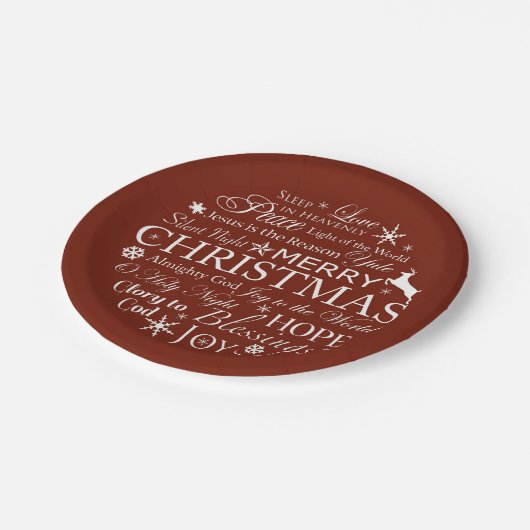 kerstwoordtypografie papieren bordje (Gekanteld)