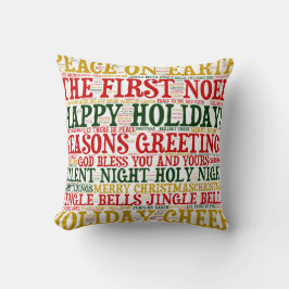 KerstWord Cloud Pillow, stijl 2 Kussen