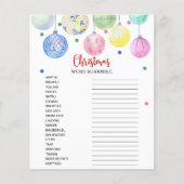 KerstWord Scramble Game Card Flyer (Voorkant)