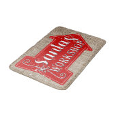 Kerstworkshop van de Kerstman Rustieke Kerstvakant Badmat (Gekanteld)