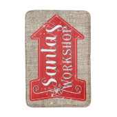 Kerstworkshop van de Kerstman Rustieke Kerstvakant Badmat (Voorkant Verticaal)