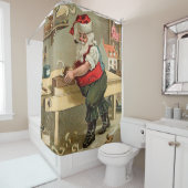  kerstworkshop voor kerstmis douchegordijn (In situ)