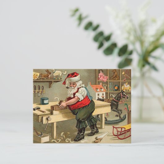  kerstworkshop voor kerstmis feestdagenkaart (Staand voorkant)