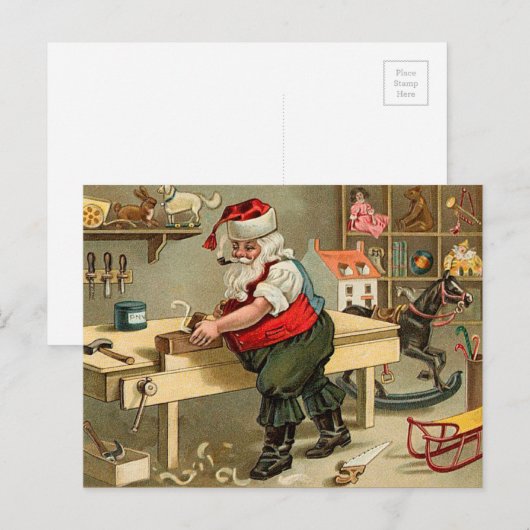 kerstworkshop voor kerstmis feestdagenkaart (Voorkant / Achterkant)