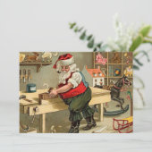  kerstworkshop voor kerstmis feestdagenkaart (Staand voorkant)