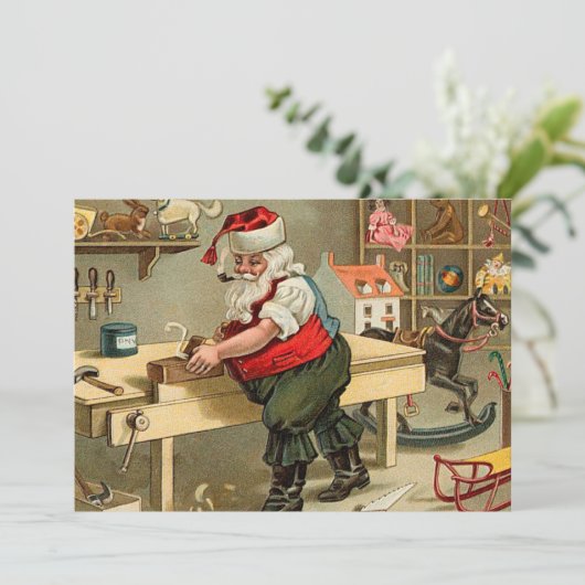  kerstworkshop voor kerstmis feestdagenkaart (Staand voorkant)