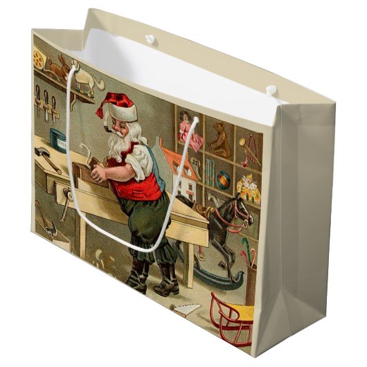  kerstworkshop voor kerstmis large cadeautasje (Voorkant Gekanteld)