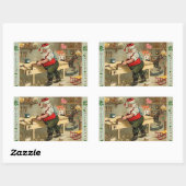  kerstworkshop voor kerstmis rechthoekige sticker (Vel)