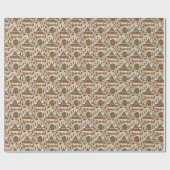 Kerstworkshopdorp van Kerstman Cadeaupapier (Vlak)