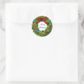 Kerstworstel met decoratie ronde sticker (Tas)