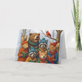 Kerstwoud Dieren Kerstliedjes Zingen in Winter Bos Kaart
