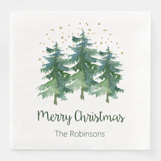 Kerstwoud Kerstmis papieren servetten (Voorkant)