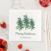 Kerstwoud Kerstmis papieren servetten (Insitu)