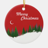 Kerstwoud Scene Cirkel Ornament (Voorkant)