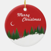 Kerstwoud Scene Cirkel Ornament (Achterkant)