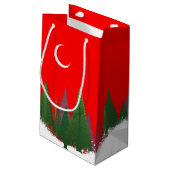 Kerstwoud Scene Papieren Zak Klein Cadeauzakje (Achterkant Gekanteld)