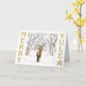 Kerstwoudscene Vouwkaart Kaart (Gele Bloem)