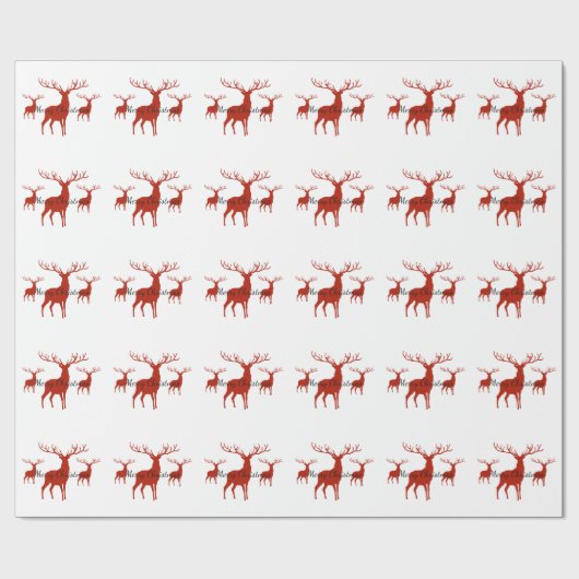 kerstwrapping papier met rode droger (Vlak)