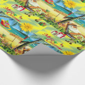 kerstwrapping voor tappapier - Beach Santa Cadeaupapier (Hoek)
