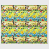 kerstwrapping voor tappapier - Beach Santa Cadeaupapier (Vlak)