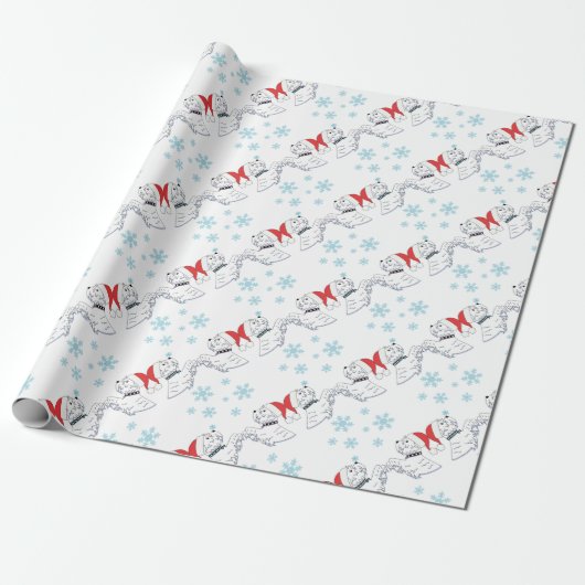 kerstwrapping voor West Highland Terrier Cadeaupapier (Uitgerold)